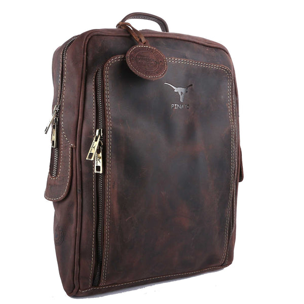 Pinato Genuine Leather Backpack Brown for Women & Men (PL-2618)