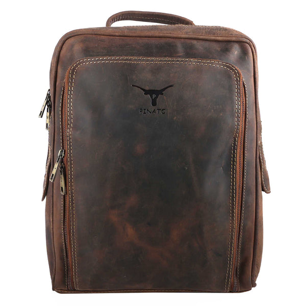 Pinato Genuine Leather Camel Backpack for Women & Men (PL-2618)