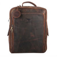 Thumbnail for Pinato Genuine Leather Cognac Backpack for Men & Women (PL-2618)