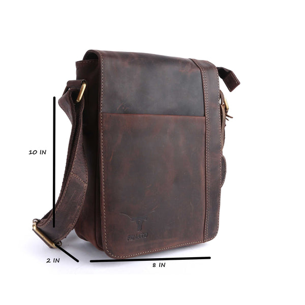 Pinato Genuine  Leather Messenger Bag Brown for Women & Men (PL-3117)