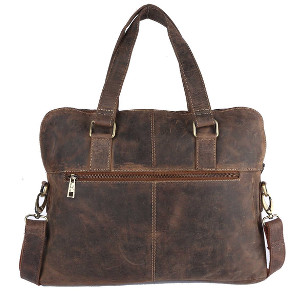 Pinato Genuine Leather Camel Messenger Laptop Bag for Men & Women (PL-3918)