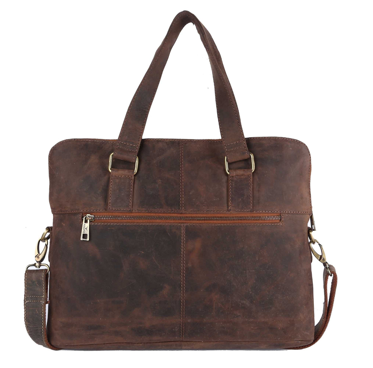 Pinato Genuine Leather Cognac Messenger Laptop Bag for Men & Women (PL-3918)