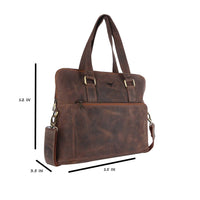 Thumbnail for Pinato Genuine Leather Cognac Messenger Laptop Bag for Men & Women (PL-3918)