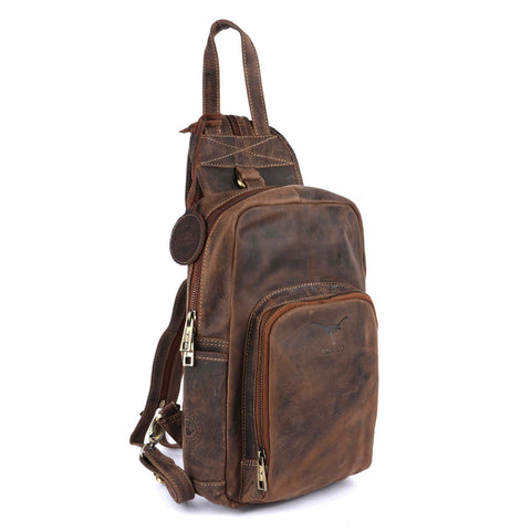 Pinato Genuine Leather Camel Backpack for Women & Men (PL-4018)