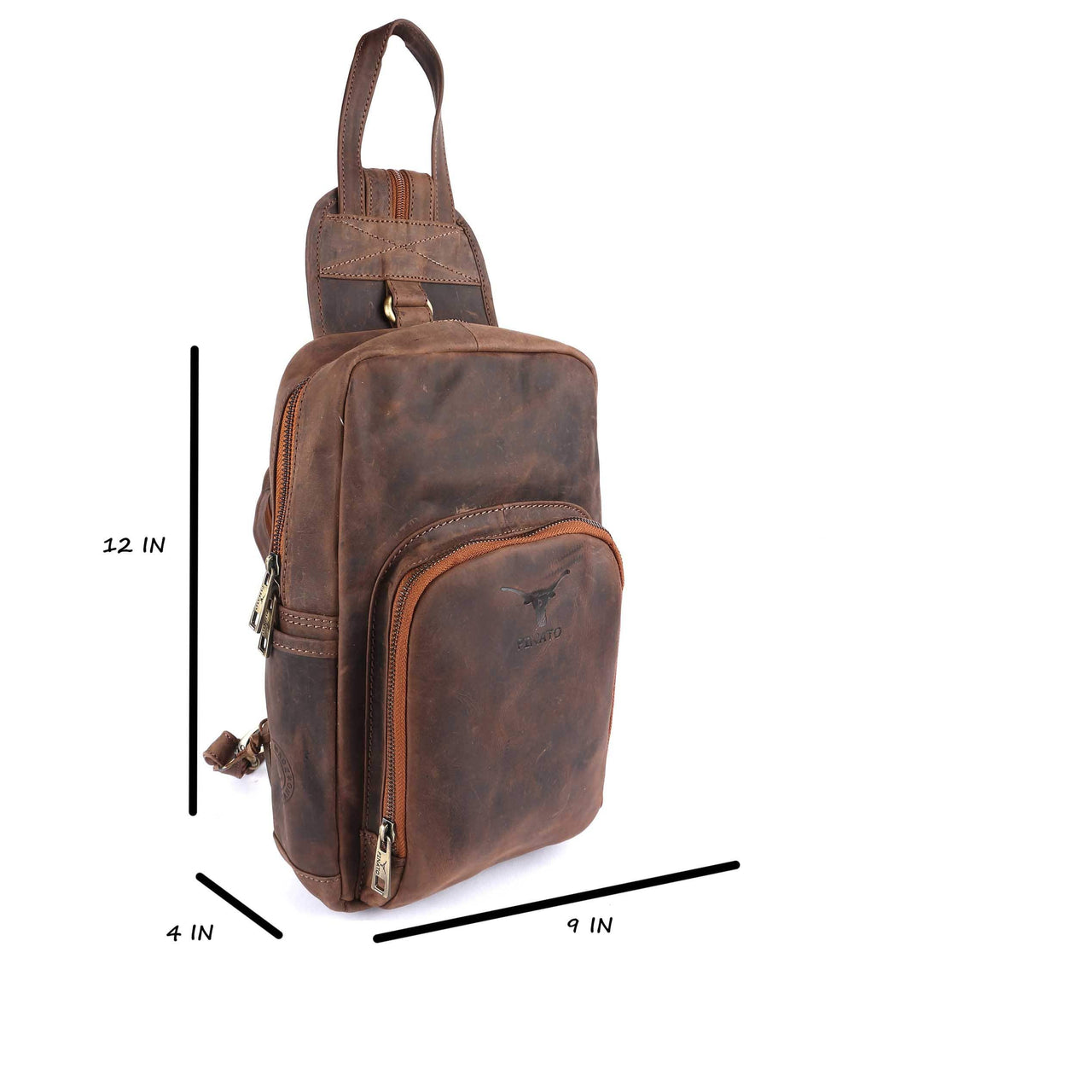 Pinato Genuine Leather Cognac Backpack for Men & Women (PL-4018)