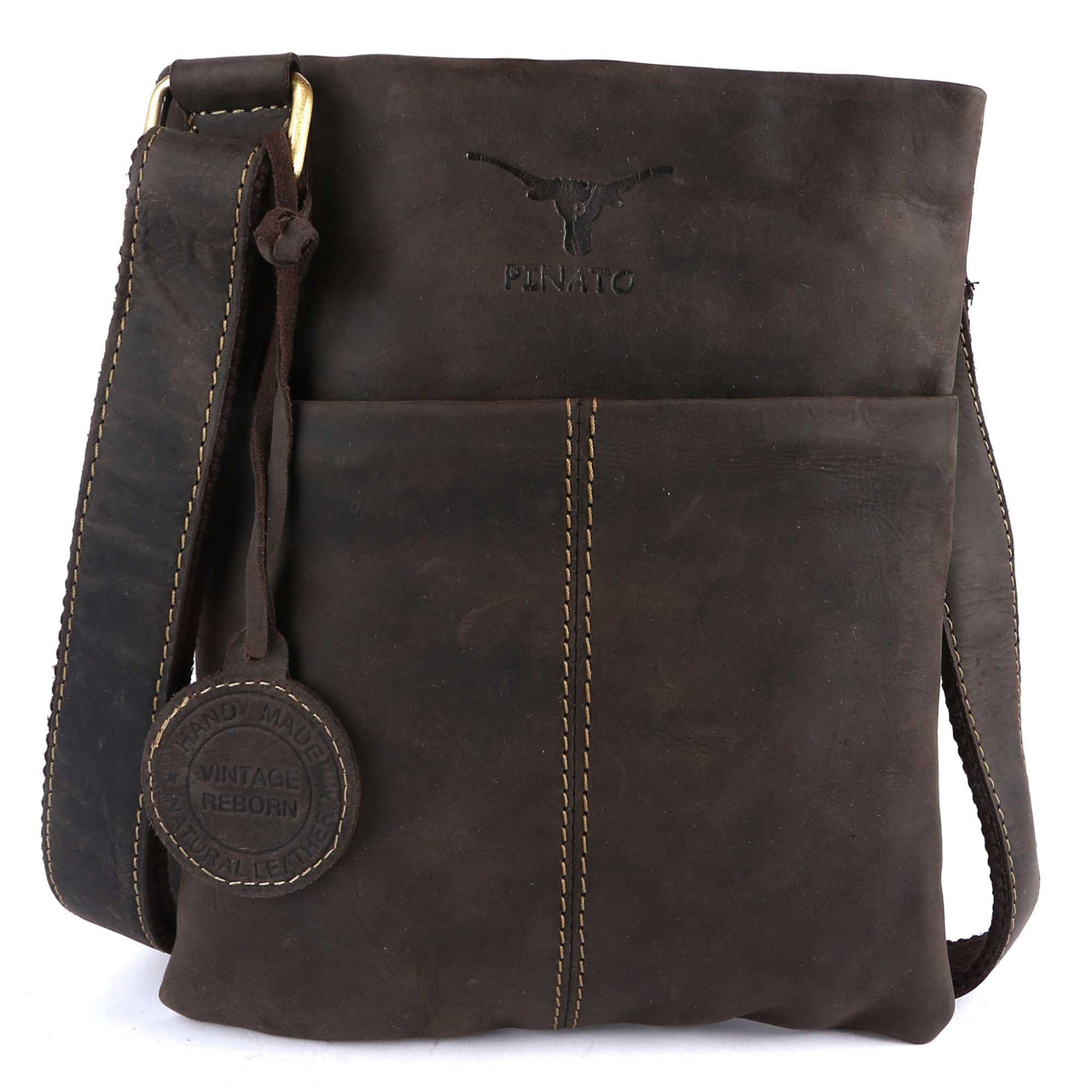 Pinato Genuine  Leather Messenger Bag Brown for Women & Men (PL-4318)