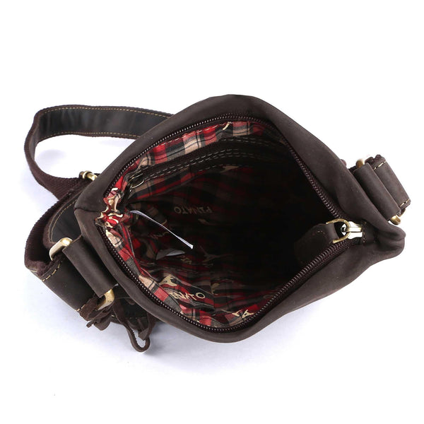 Pinato Genuine  Leather Messenger Bag Brown for Women & Men (PL-4318)