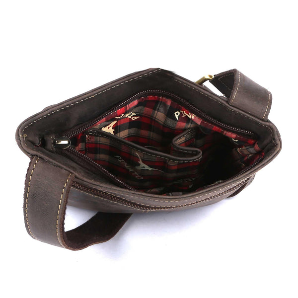 Pinato Genuine Leather Messenger Bag Brown for Women & Men (PL-4418)
