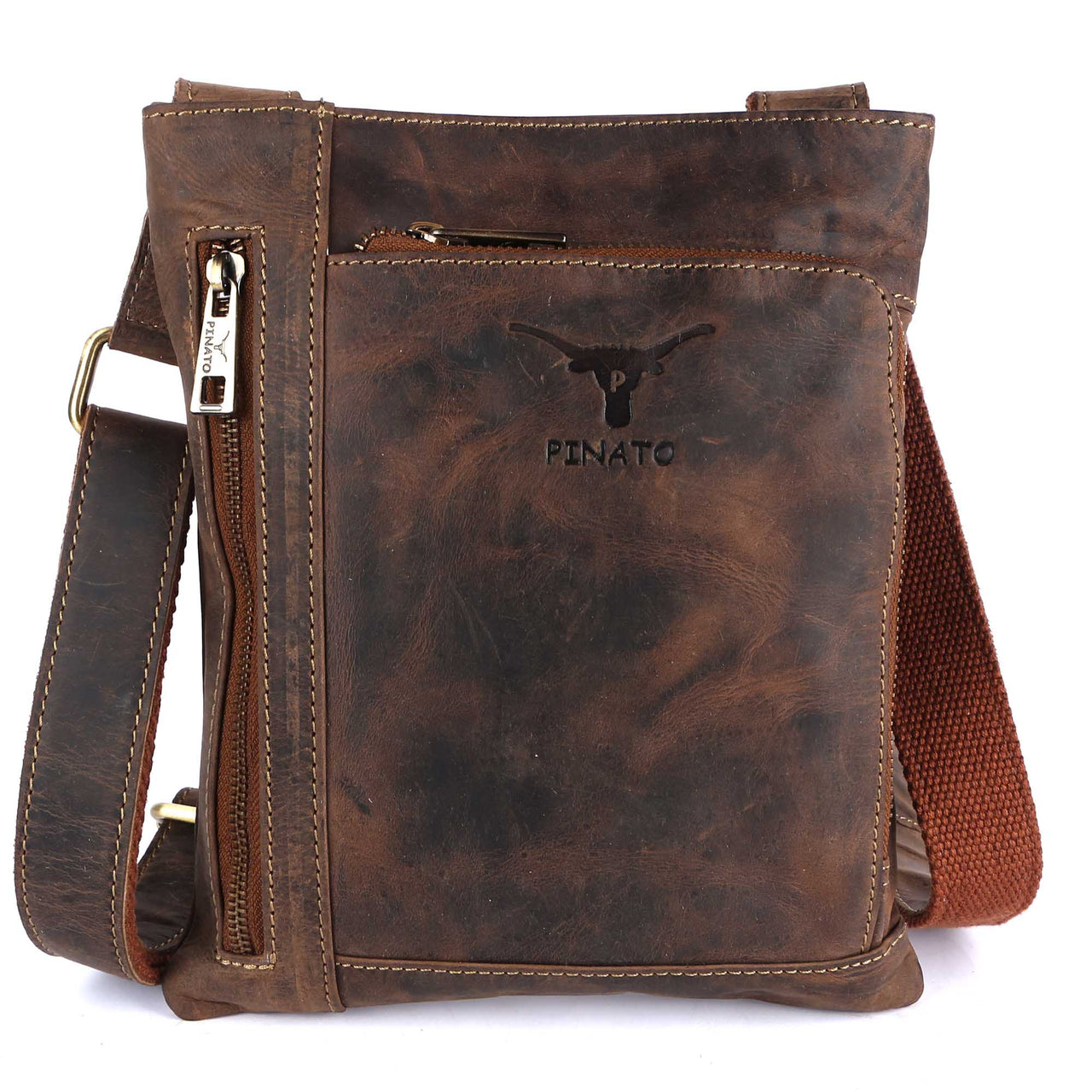 Pinato Genuine Leather Camel Messenger Bag for Men & Women (PL-4418)