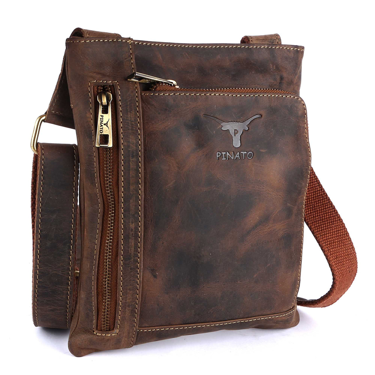 Pinato Genuine Leather Camel Messenger Bag for Men & Women (PL-4418)