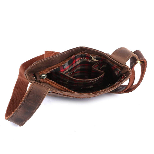 Pinato Genuine Leather Cognac Messenger Bag for Men & Women (PL-4418)