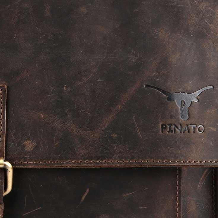 Pinato Leather Cognac Briefcase Portfolio, Messenger Bag for Men & Women (PL-5018)