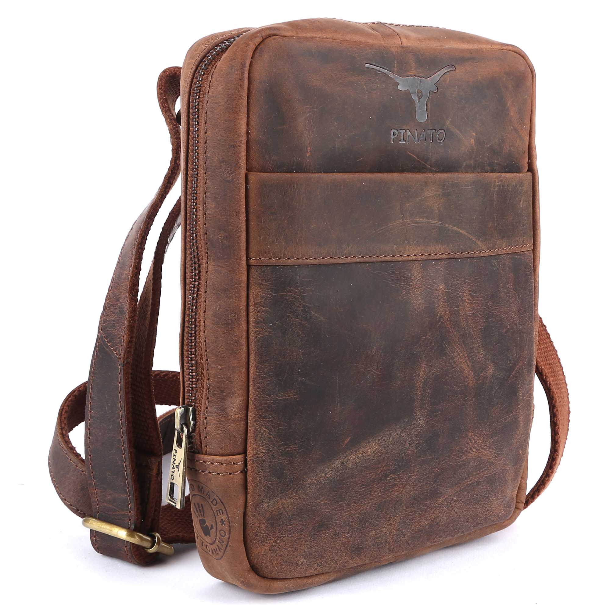 Pinato Genuine Leather Cognac Messenger Bag for Men & Women (PL-5618)