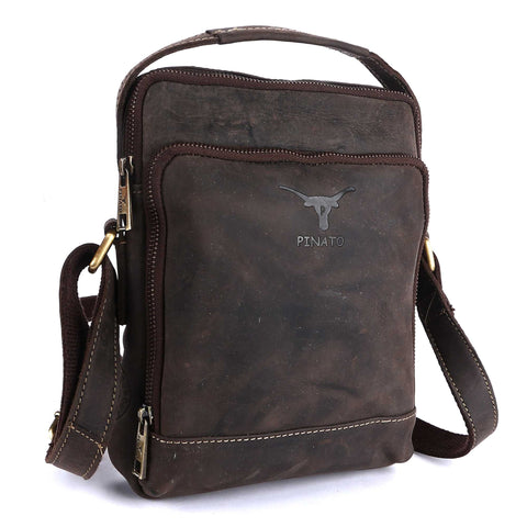 Pinato Genuine Leather Messenger Bag Brown for Women & Men (PL-5718)