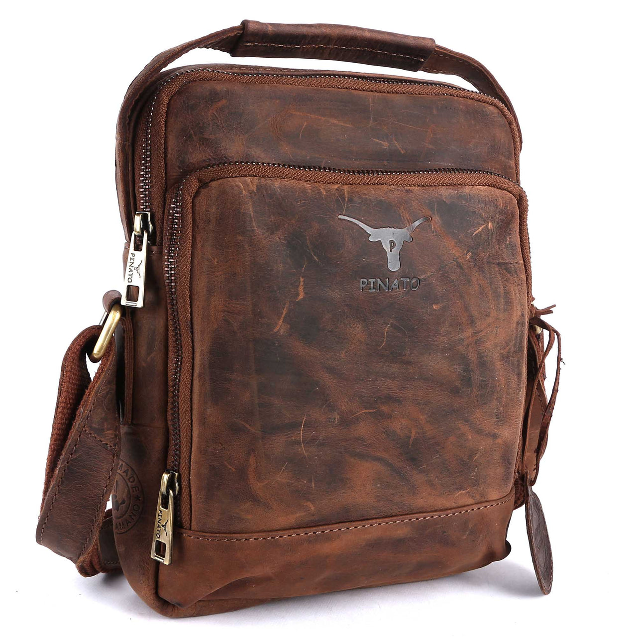Pinato Genuine Leather Cognac Messenger Bag for Men & Women (PL-5718)
