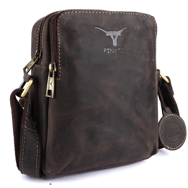 Pinato Genuine Leather Messenger Bag Brown for Women & Men (PL-5818)