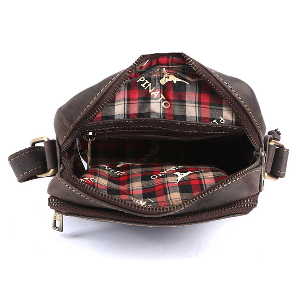 Pinato Genuine Leather Messenger Bag Brown for Women & Men (PL-5818)