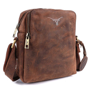 Pinato Genuine Leather Cognac Messenger Bag for Men & Women (PL-5818)