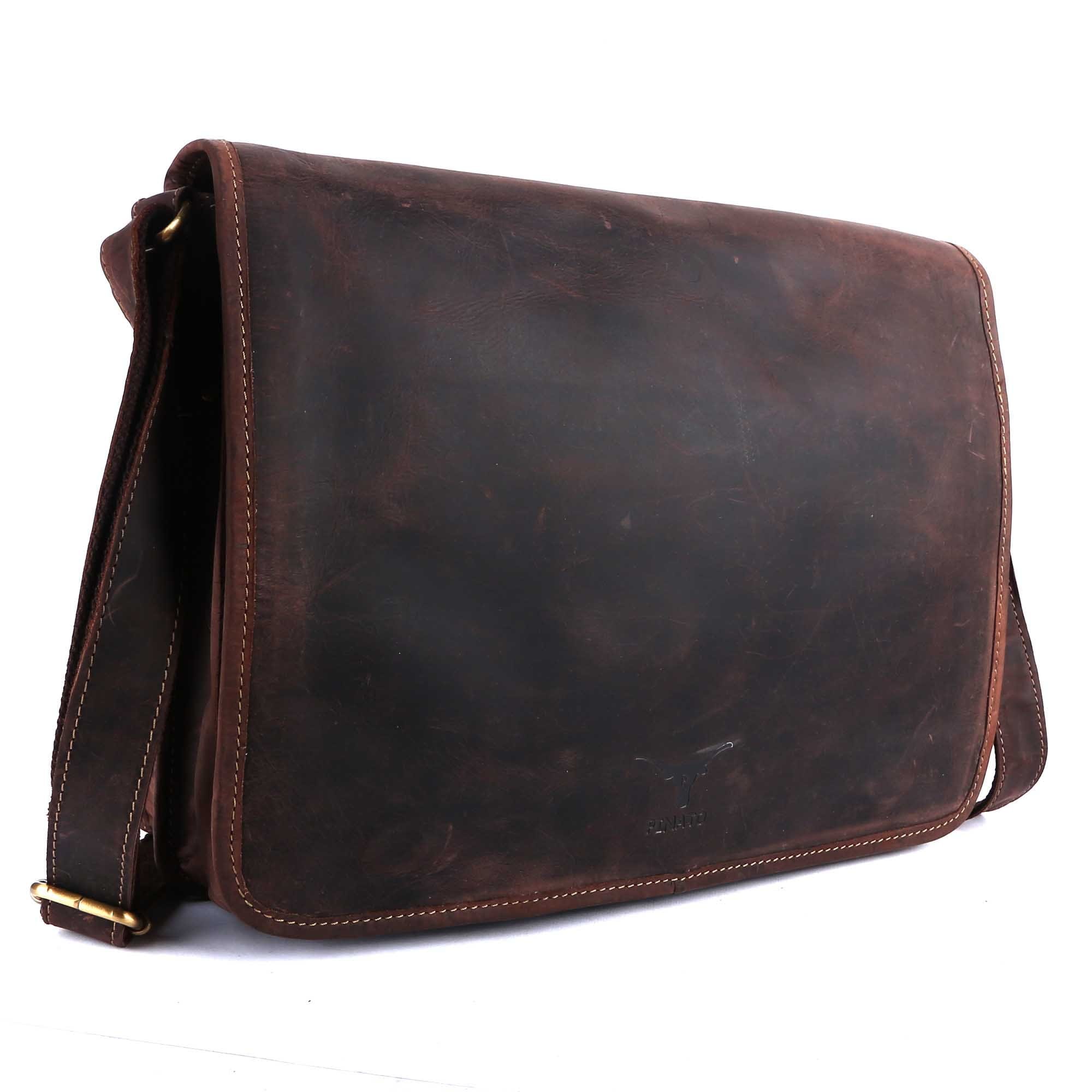 Pinato Genuine Leather Laptop Bag Brown for Men & Women (PL-6518)