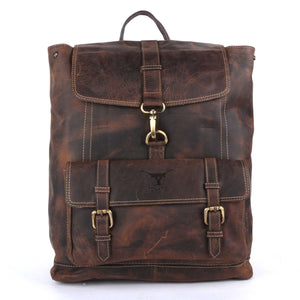 Pinato Genuine Leather Camel Backpack for Women & Men (PL-7717)