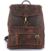 Thumbnail for Pinato Genuine Leather Cognac Backpack for Men & Women (PL-7717)